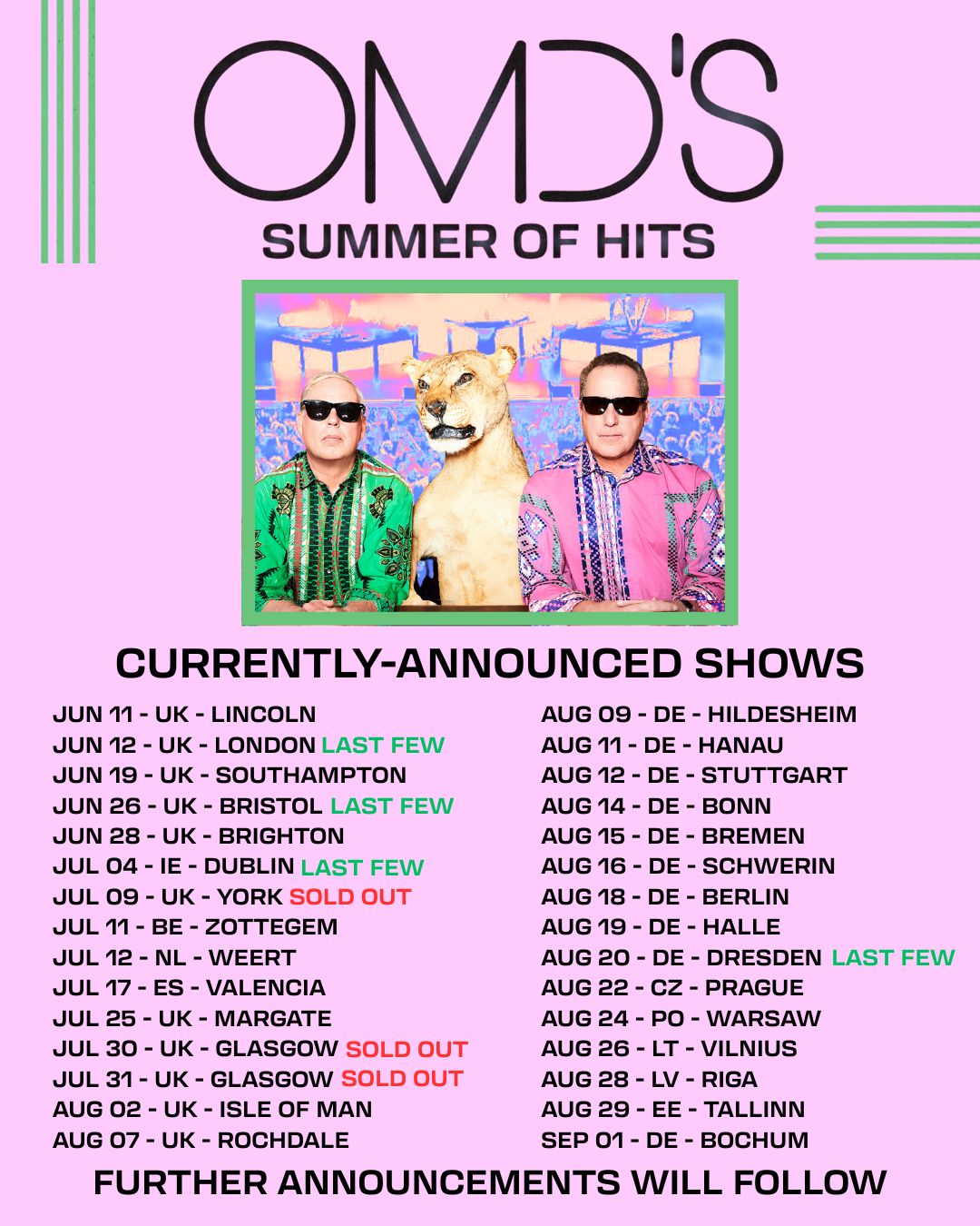 Orchestral Manoeuvres In The Dark Summer of Hits Tour Poster 2026